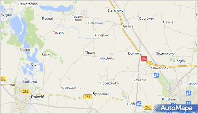 mapa Radłówek, Radłówek na mapie Targeo