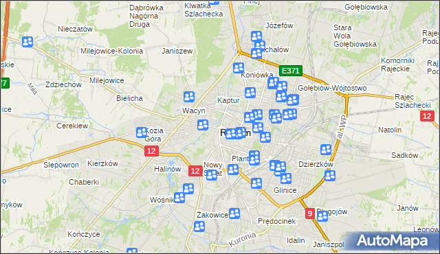 mapa Radomia, Radom na mapie Targeo
