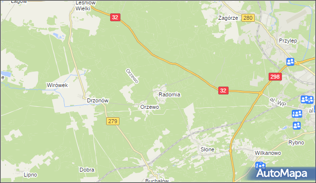 mapa Radomia, Radomia na mapie Targeo