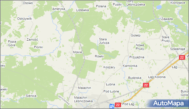 mapa Rówki, Rówki na mapie Targeo