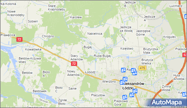 mapa Ruda-Bugaj, Ruda-Bugaj na mapie Targeo