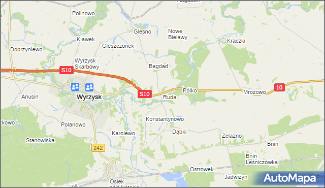 mapa Ruda gmina Wyrzysk, Ruda gmina Wyrzysk na mapie Targeo