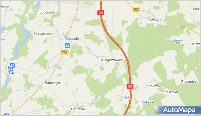 mapa Rudgerzowice, Rudgerzowice na mapie Targeo
