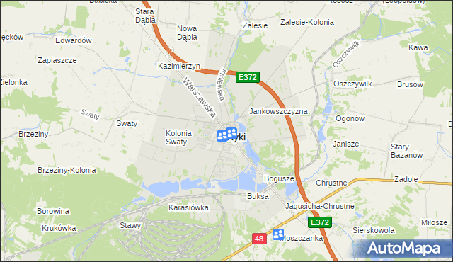 mapa Ryki, Ryki na mapie Targeo