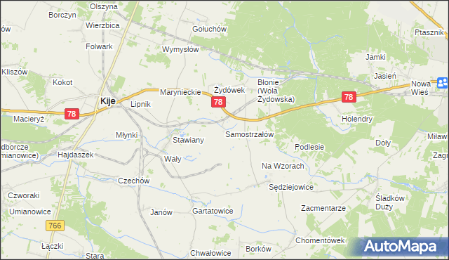 mapa Samostrzałów, Samostrzałów na mapie Targeo