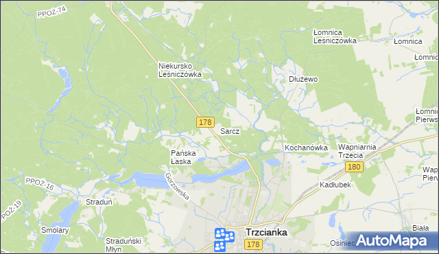 mapa Sarcz, Sarcz na mapie Targeo