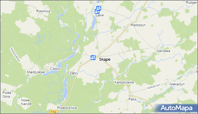 mapa Skąpe powiat świebodziński, Skąpe powiat świebodziński na mapie Targeo