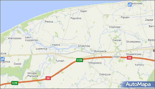 mapa Śmiechów, Śmiechów na mapie Targeo