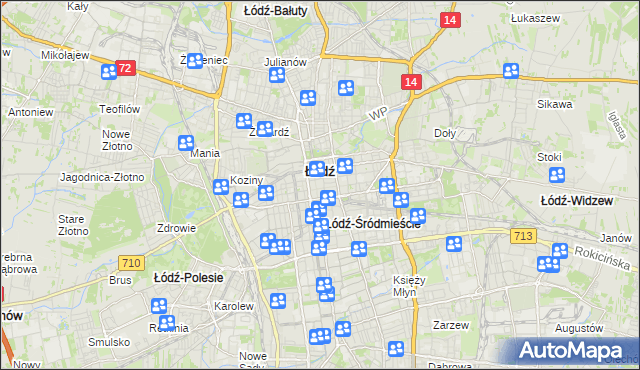 mapa Śródmieście gmina Łódź, Śródmieście gmina Łódź na mapie Targeo