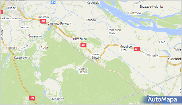 mapa Stare Słowiki, Stare Słowiki na mapie Targeo