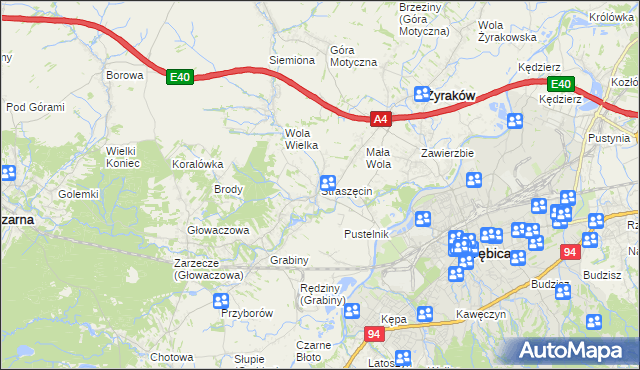 mapa Straszęcin, Straszęcin na mapie Targeo