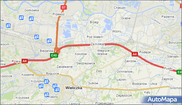 mapa Strumiany gmina Wieliczka, Strumiany gmina Wieliczka na mapie Targeo