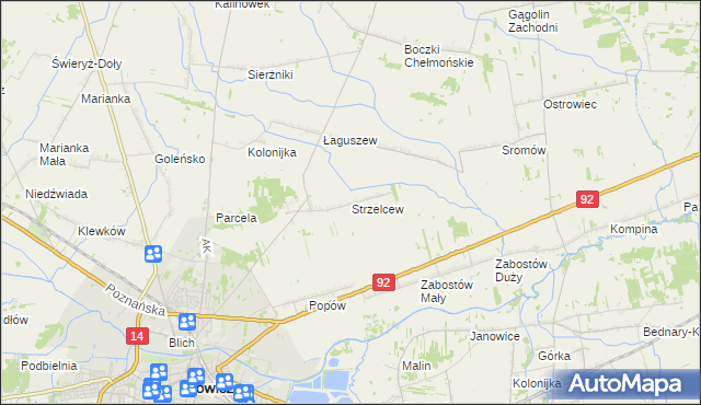 mapa Strzelcew, Strzelcew na mapie Targeo
