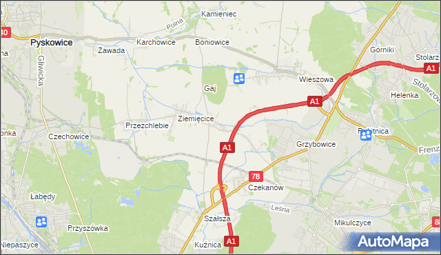 mapa Świętoszowice, Świętoszowice na mapie Targeo