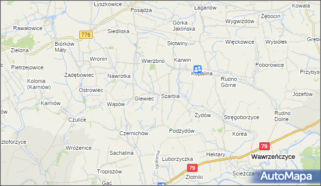 mapa Szarbia, Szarbia na mapie Targeo