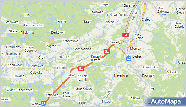 mapa Szare, Szare na mapie Targeo
