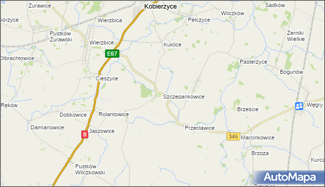 mapa Szczepankowice, Szczepankowice na mapie Targeo