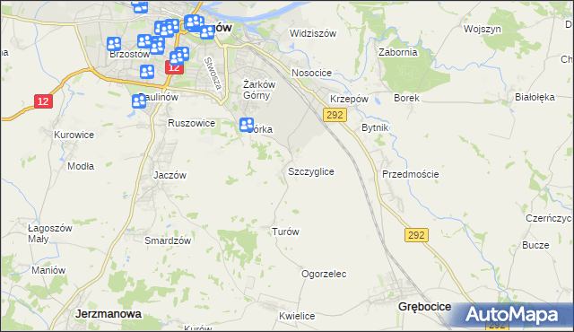 mapa Szczyglice gmina Głogów, Szczyglice gmina Głogów na mapie Targeo
