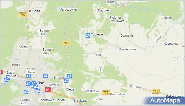 mapa Troks, Troks na mapie Targeo