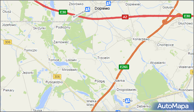 mapa Trzcielin, Trzcielin na mapie Targeo