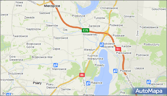 mapa Warężyn, Warężyn na mapie Targeo