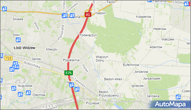mapa Wiączyń Dolny, Wiączyń Dolny na mapie Targeo