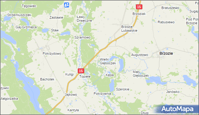 mapa Wielki Głęboczek, Wielki Głęboczek na mapie Targeo