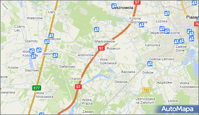 mapa Wola Gołkowska, Wola Gołkowska na mapie Targeo