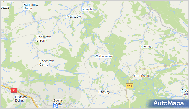 mapa Wolbromów, Wolbromów na mapie Targeo