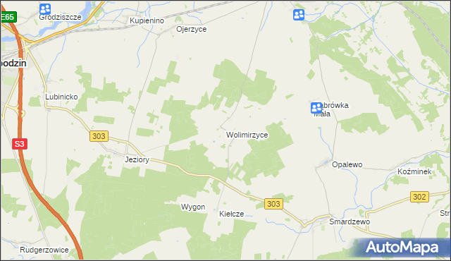 mapa Wolimirzyce, Wolimirzyce na mapie Targeo