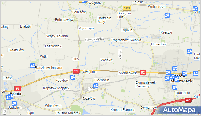 mapa Wolskie, Wolskie na mapie Targeo