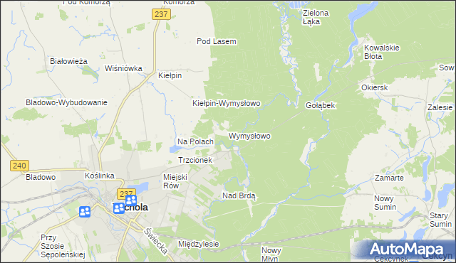 mapa Wymysłowo gmina Tuchola, Wymysłowo gmina Tuchola na mapie Targeo
