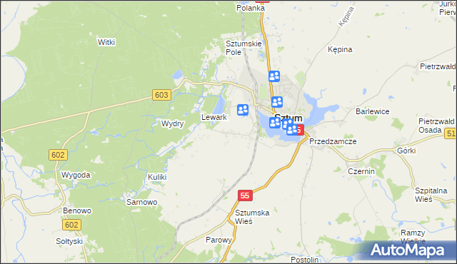 mapa Zajezierze gmina Sztum, Zajezierze gmina Sztum na mapie Targeo
