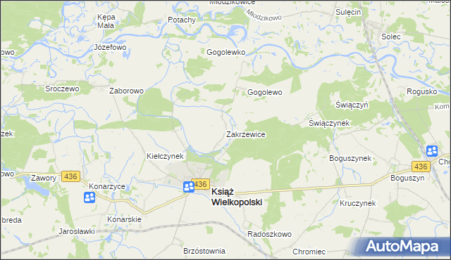 mapa Zakrzewice, Zakrzewice na mapie Targeo
