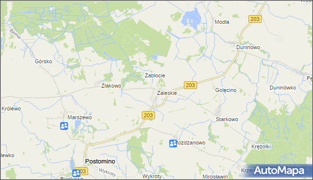 mapa Zaleskie gmina Ustka, Zaleskie gmina Ustka na mapie Targeo