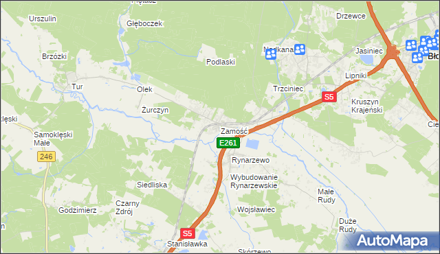 mapa Zamość gmina Szubin, Zamość gmina Szubin na mapie Targeo