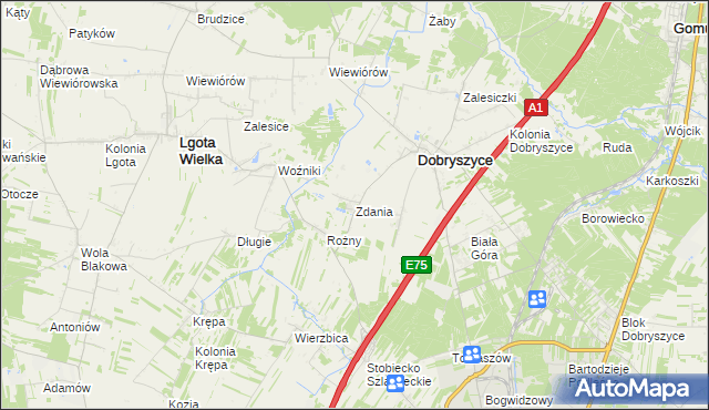 mapa Zdania, Zdania na mapie Targeo