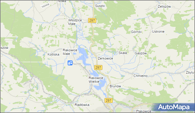 mapa Żerkowice gmina Lwówek Śląski, Żerkowice gmina Lwówek Śląski na mapie Targeo