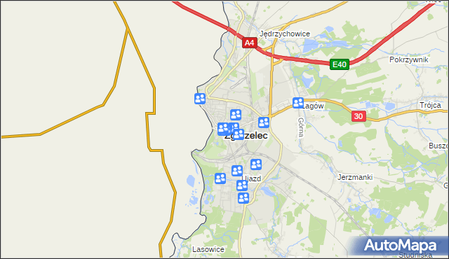 mapa Zgorzelec, Zgorzelec na mapie Targeo