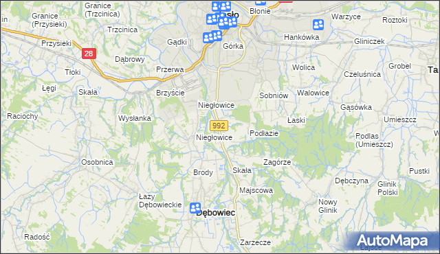 mapa Żółków gmina Jasło, Żółków gmina Jasło na mapie Targeo