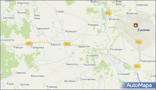 mapa Będzymin, Będzymin na mapie Targeo