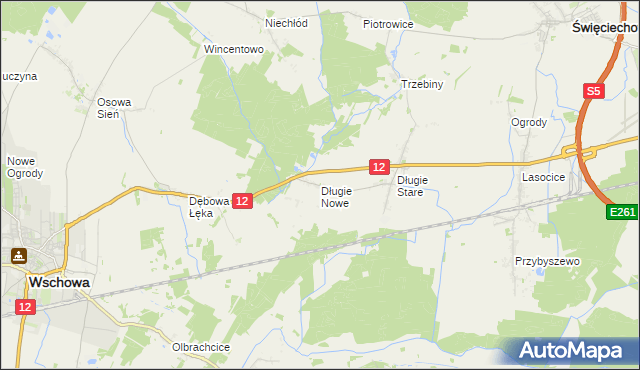 mapa Długie Nowe, Długie Nowe na mapie Targeo