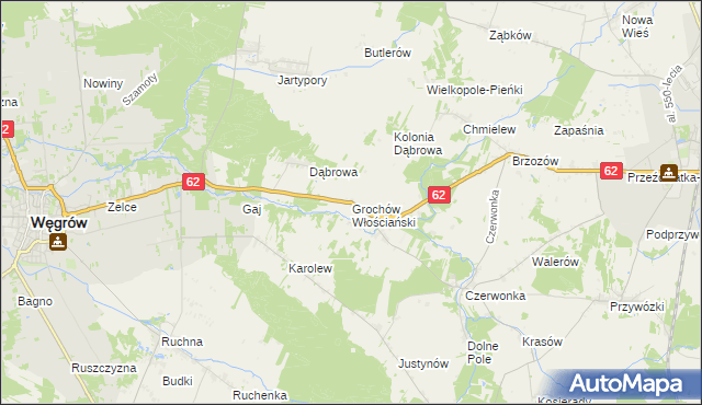 mapa Grochów Włościański, Grochów Włościański na mapie Targeo