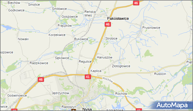 mapa Hanuszów, Hanuszów na mapie Targeo
