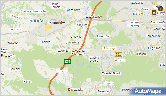 mapa Janów gmina Piekoszów, Janów gmina Piekoszów na mapie Targeo