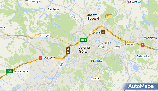 mapa Jelenia Góra, Jelenia Góra na mapie Targeo