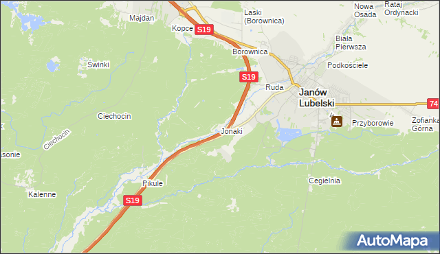 mapa Jonaki, Jonaki na mapie Targeo