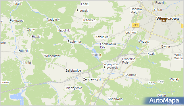 mapa Klekot, Klekot na mapie Targeo