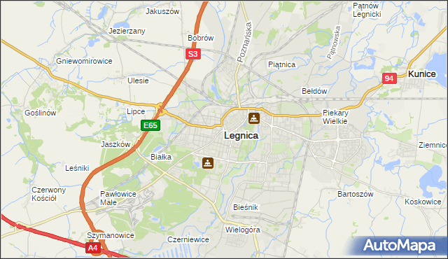 mapa Legnicy, Legnica na mapie Targeo