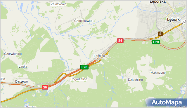 mapa Leśnice, Leśnice na mapie Targeo